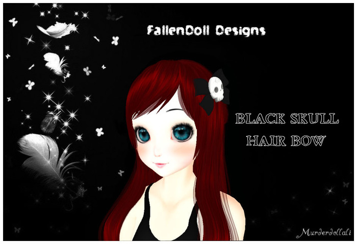 MESH Skull Hair Bow ~Fallendoll Designs~