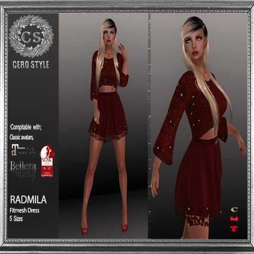 CERO STYLE Radmila Fmesh Dress Red