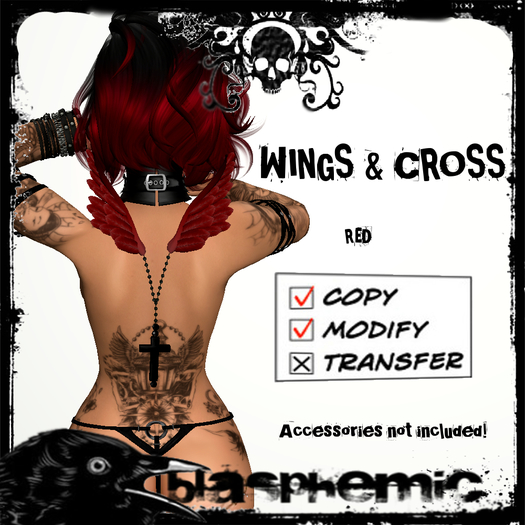 BLASPHEMIC - WINGS & CROSS - RED (boxed)
