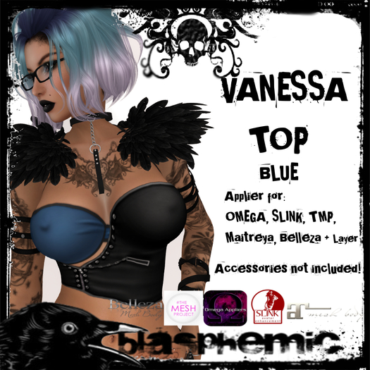 BLASPHEMIC - VANESSA TOP - BLUE