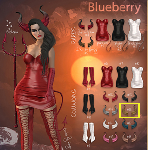 15. Blueberry / COMMON / Devil Horns - Gold