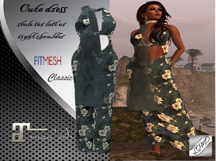 [ IBAN ] MESH DRESS ARABIC BLOSSOM GREEN // MAITREYA