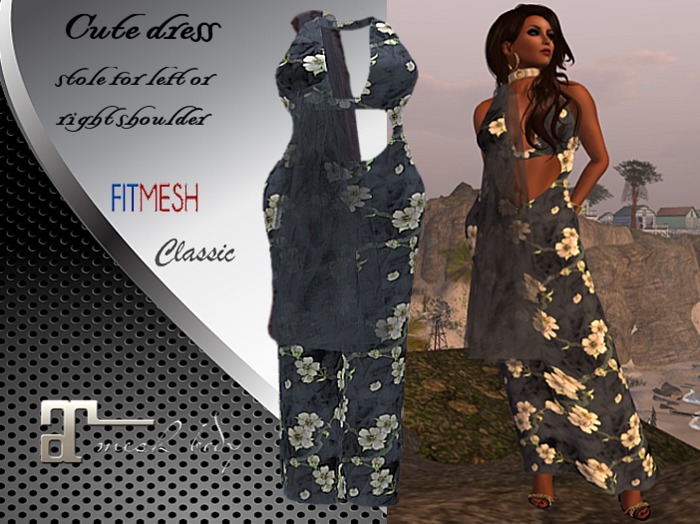 [ IBAN ] MESH DRESS ARABIC BLOSSOM BLUE // MAITREYA