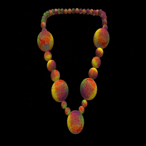 Orange & Pinks Swirls Baubles Necklace