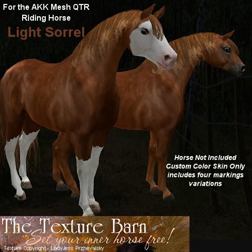 AKK Mesh Riding Horse Custom Texture Color - Light Sorrel - The Texture Barn