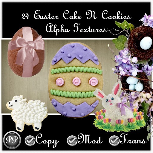 24 Easter Cake N Cookies Alpha Textures