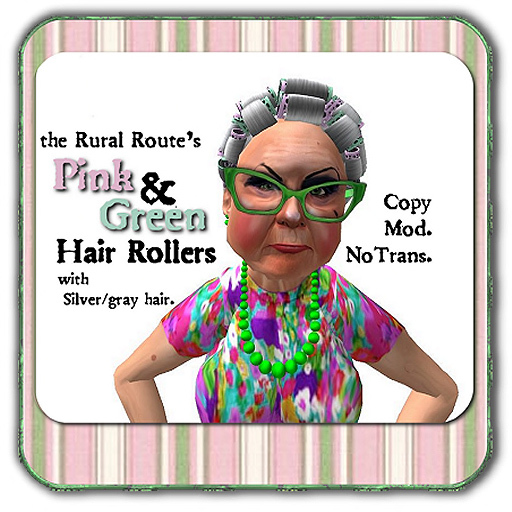 the Rural Route's Pink & Green Hair Curlers, Hair Rollers