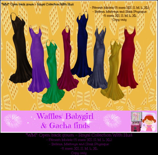*WM* Open back gown - Royal Collection With Hud