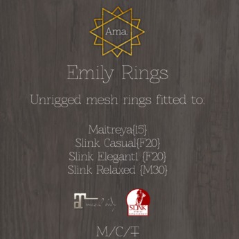 Second Life Marketplace - Ama. : Emily Ring Set : Fatpack