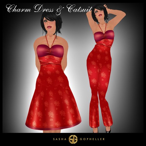 -SG- Charm Dress & Catsuit Red