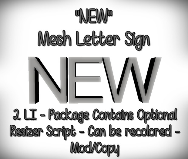 CLEARANCE SALE! "NEW" - Mesh Letter Sign