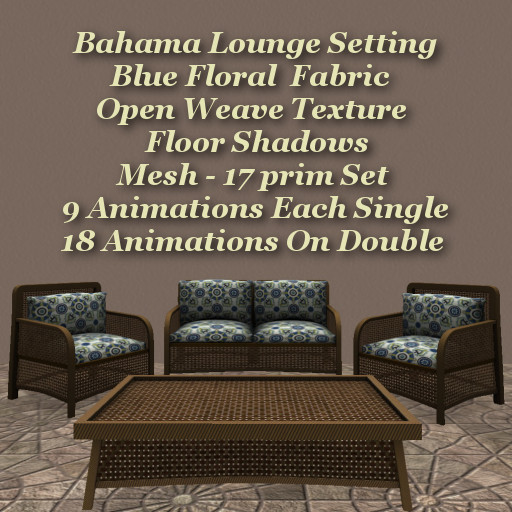 Bahama Lounge Set Blue Floral