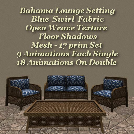Bahama Lounge Set Blue Swirl