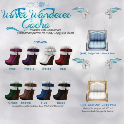[Decoy] Winter Wanderer Gacha - Sleigh Chair Gold White RARE