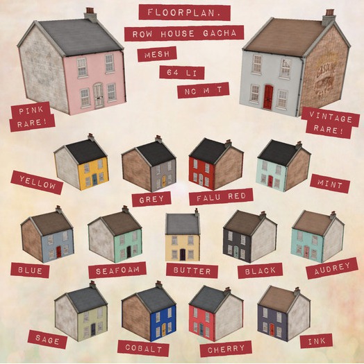 Floorplan row house pink RARE