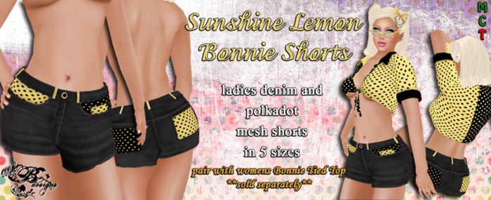 {Ms. B. Designs} Bonnie Shorts Sunshine Lemon
