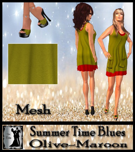 Summer Time Blues Olive-Maroon