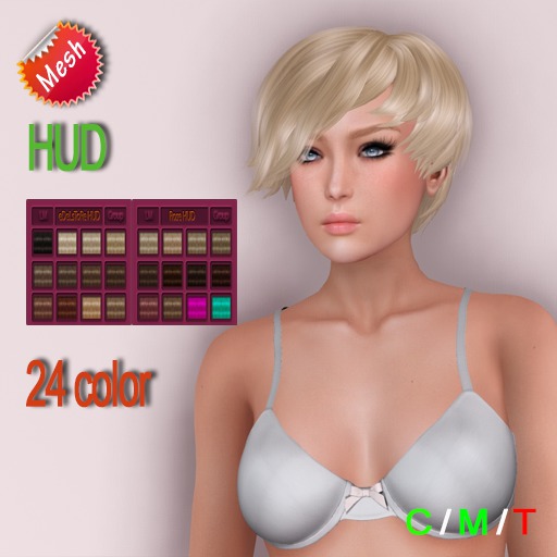 eDeLsToRe woman mesh hair " Rose " incl 24 color HUD