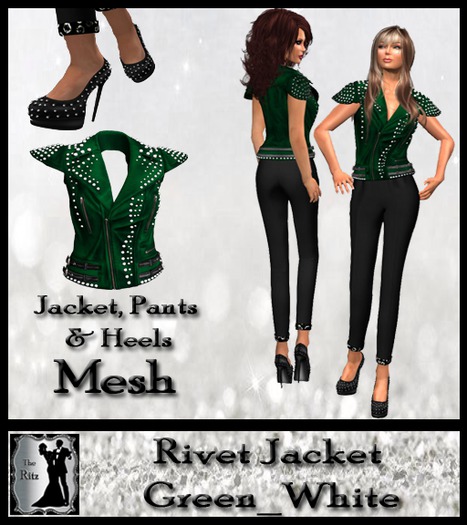 Rivet Jacket Green_White 2