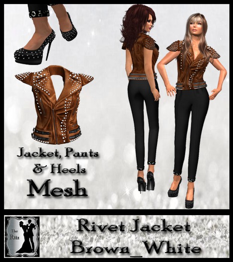 Rivet Jacket Brown_White 2