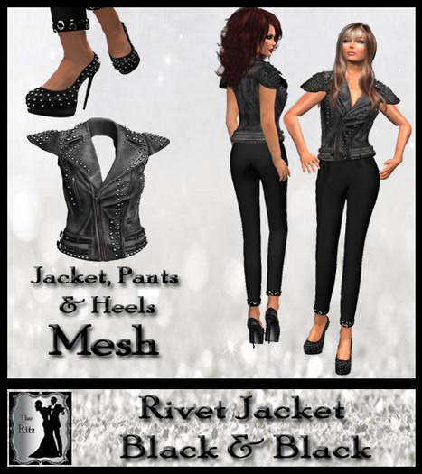 Rivet Jacket Black & Black 2