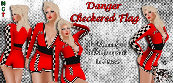 {Ms. B. Designs} Checkered Flag Danger