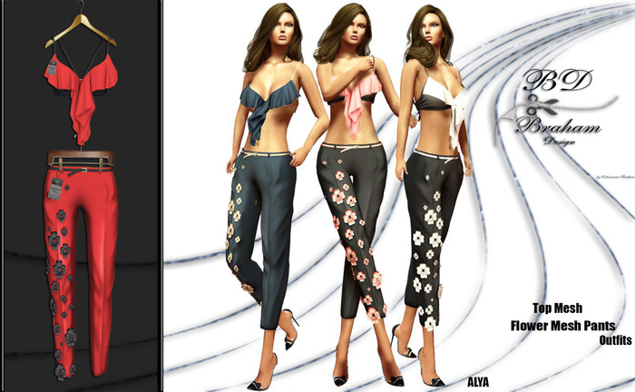 Braham Design Red Alya Outfits Mesh