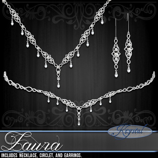::: Krystal ::: Laura - Jewelry Set - Platinum
