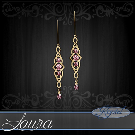 ::: Krystal ::: Laura - Earrings - Gold - Rose