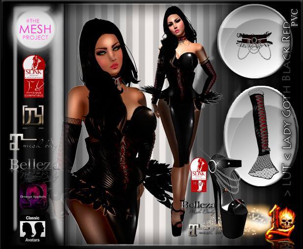 > LUT < Lady Goth Black Red ( PVC)