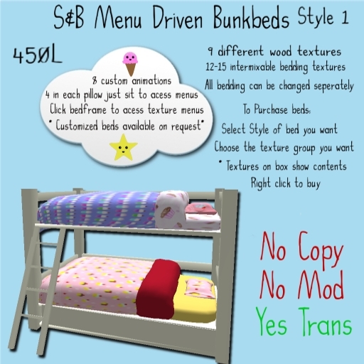 S&B Cuppycake Bunkbeds style 1