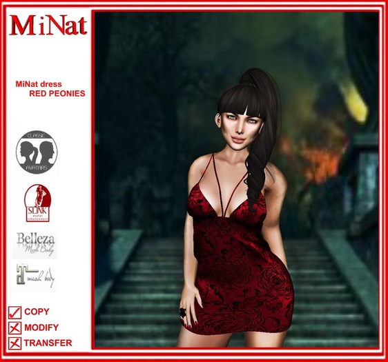 MN Dress RED PEONIES