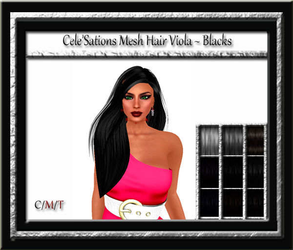 Cele'Sations Mesh Hair Kayla ~ Black & Whites Pk