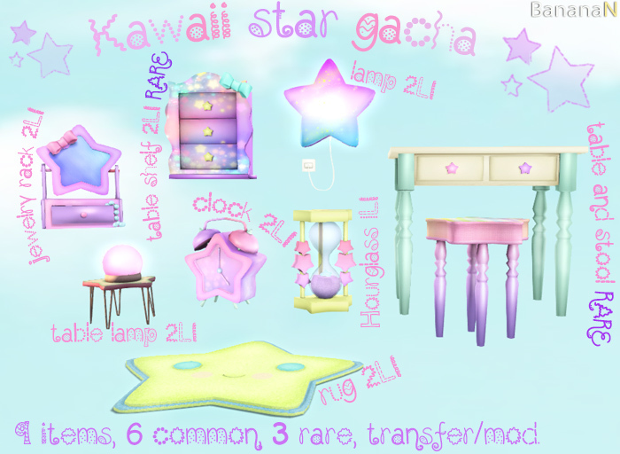 Star gacha little table shelf