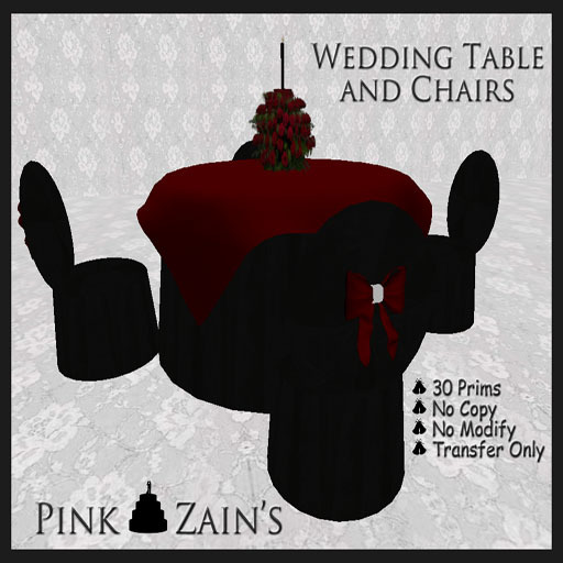 Wedding Table Round Goth - 4 Chairs