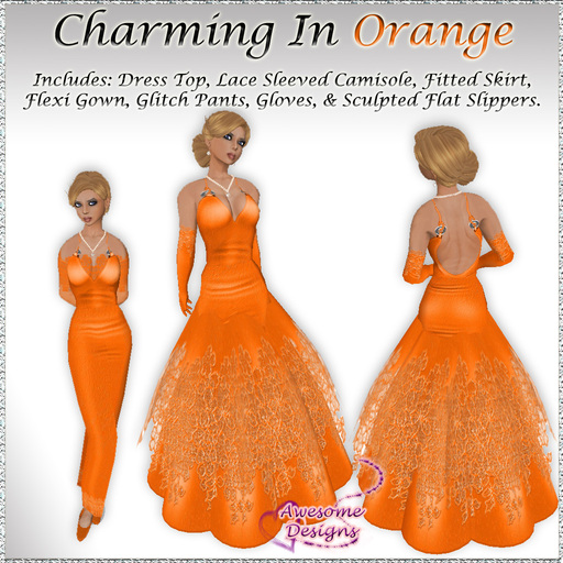*Awesome Designs Charming Gown In Orange