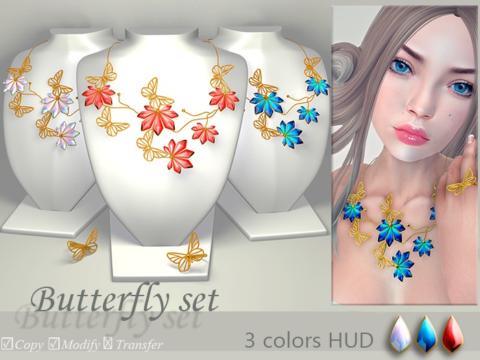 [Sweet Garden]  Butterfly set of jewelry 3 colors