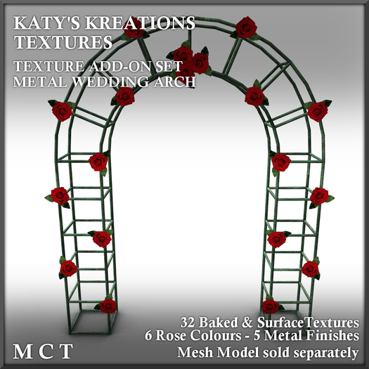FULL PERM Texture Add-On for Metal Wedding Arch with Roses