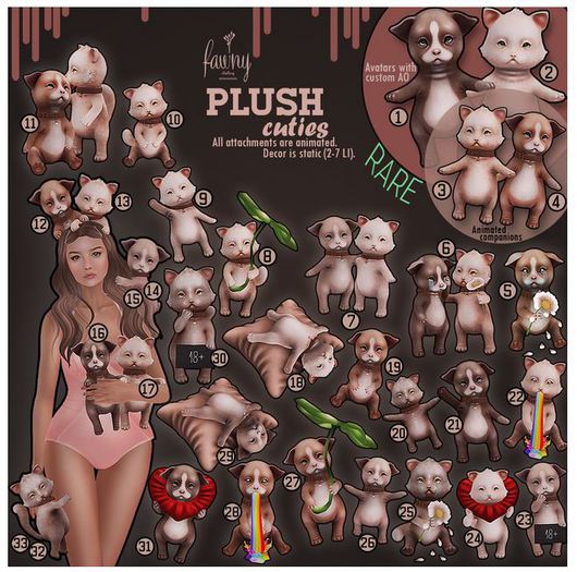 Fawny - Plush Cuties - 3 - Kitty Companion - RARE