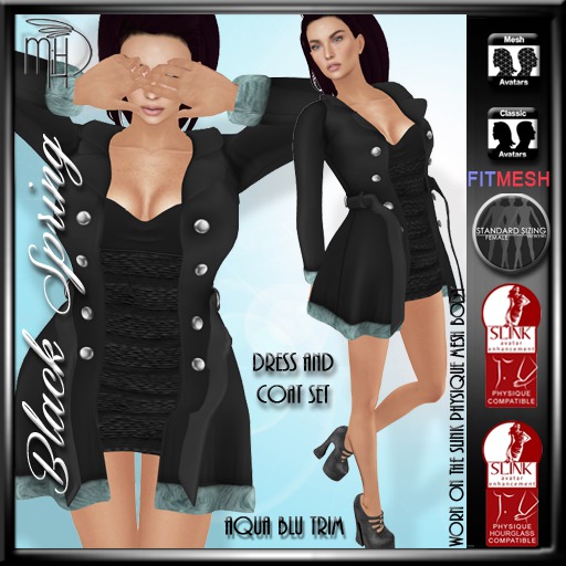 !MiH Black Spring set - aquablu fur