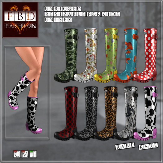 FBD Rain boots Wiccan RARE