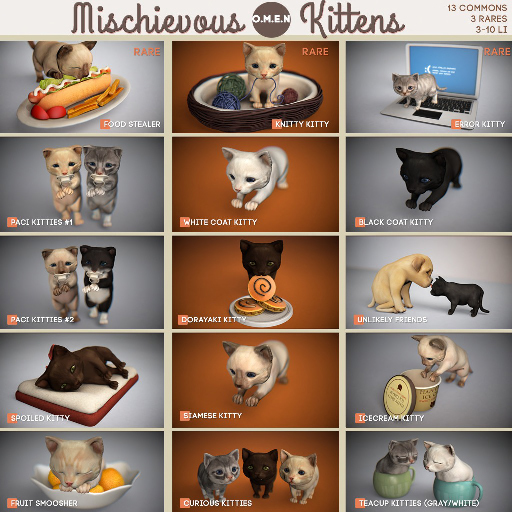 O.M.E.N - Mischievous Kittens - Knitty Kitty BOX RARE