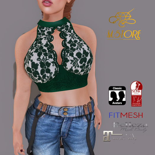 {M.S}Top Single Front Amy Emerald