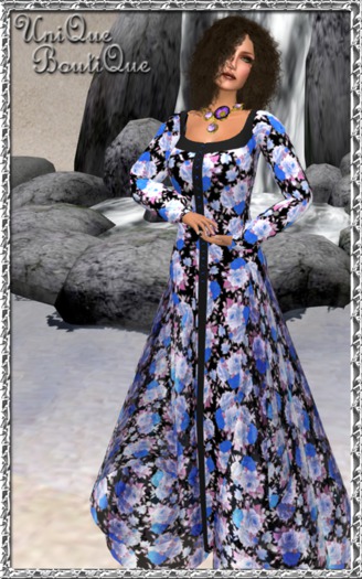 *UniQue* Peasant Dress Blue