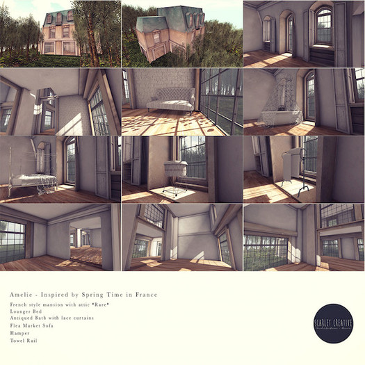 Scarlet Creative Amelie Mansion Mod Trans RARE
