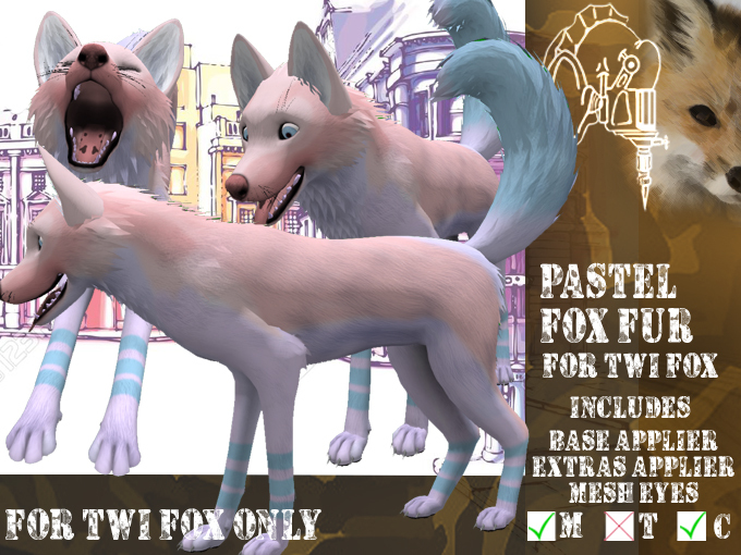 Second Life Marketplace - *CMFL* TWI Fox - Pastel MOD (boxed)