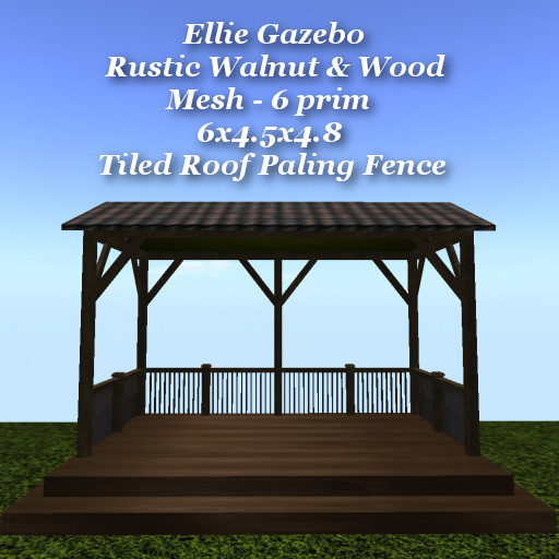 Ellie Gazebo Rustic Walnut & Wood