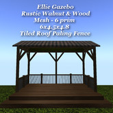 Ellie Gazebo Rustic Walnut & Wood