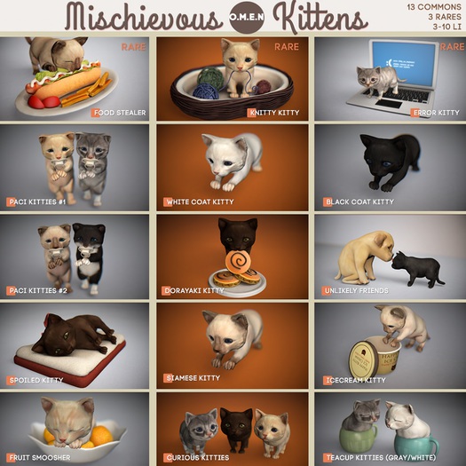 O.M.E.N - Mischievous Kittens - Knitty Kitty BOX RARE