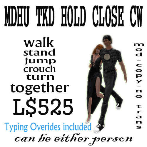 MDHU TKD HOLD CLOSE walk CW BOX